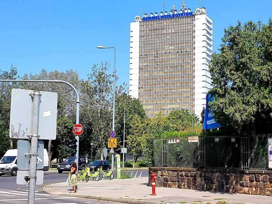Semmelweis University tower in Budapest